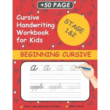 Cursive Handwriting Workbook For Kids: Cursive workbook for beginners.Cursive letter tracing book.practice paper to learn Cursive Handwriting (Beginni