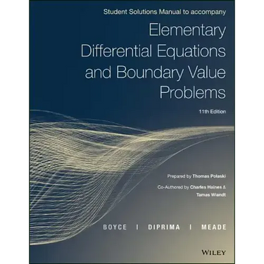Elementary Differential Equations and Boundary Value Problems, Student Solutions Manual