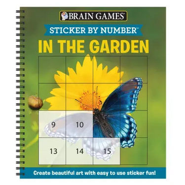 Brain Games - Sticker by Number: In the Garden (Easy - Square Stickers): Create Beautiful Art with Easy to Use Sticker Fun!