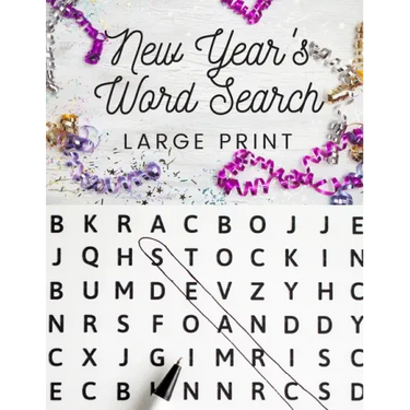 New Year's Word Search: Large Print Word Search All About New Year's