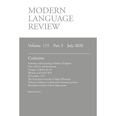 Modern Language Review (115: 3) July 2020