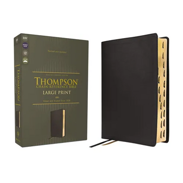 Esv, Thompson Chain-Reference Bible, Large Print, Leathersoft, Black, Red Letter, Thumb Indexed
