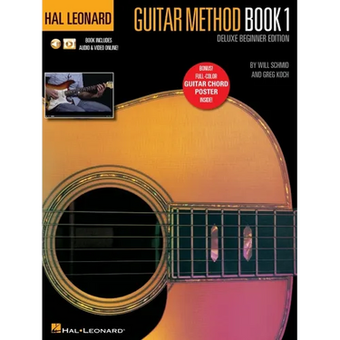 Hal Leonard Guitar Method Book 1 Deluxe Beginner Edition Guitar Lesson Book with Online Audio and Video Learn Acoustic and Electric Guitar Chords Tech