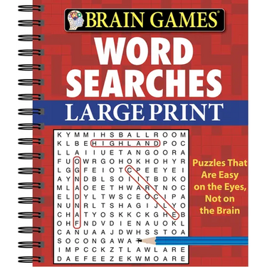 Brain Games - Word Searches - Large Print: Easy on the Eyes, Not on the Brain Puzzles Progress from Simple to Challenging Gift for Adults & Seniors