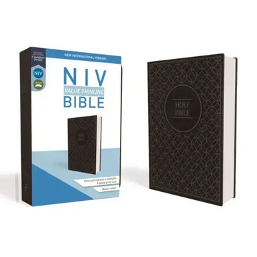 NIV, Value Thinline Bible, Imitation Leather, Gray/Black
