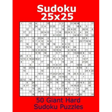 Sudoku 25x25 50 Giant Hard Sudoku Puzzles