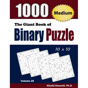 The Giant Book of Binary Puzzle: 1000 Medium (10x10) Puzzles