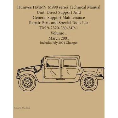 Humvee HMMV M998 series Technical Manual Unit, Direct Support And General Support Maintenance Repair Parts and Special Tools List TM 9-2320-280-24P-1