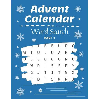 Advent Calendar Word Search: Christmas Puzzle Activity Book with Coloring Part Holiday Countdown for Gift