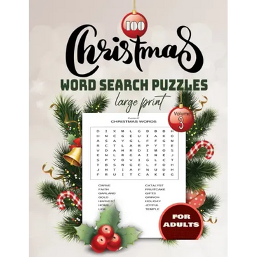 100 christmas word search Puzzles large print Volume 3 for adults: Holiday Puzzle Book with Answers Large Print 129 pages