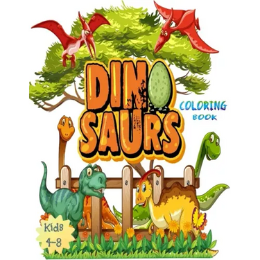 Dinosaurs Coloring Book: Great Gift for Boys & Girls, Age 4-8. 33 unique Dinosaur pictures! Pages are one-sided so markers won't bleed through