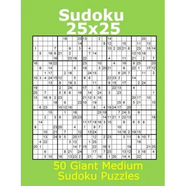 Sudoku 25x25 50 Giant Medium Sudoku Puzzles