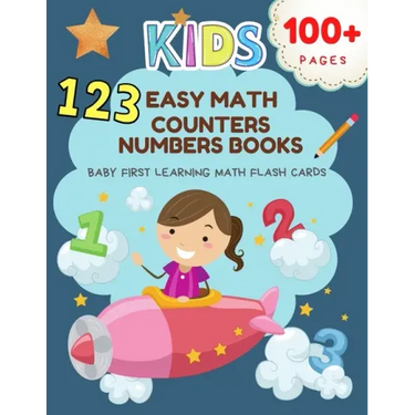 123 Easy Math Counters Numbers Books Baby First Learning Math Flash Cards: Practice tracing dot to dot with large numbers, counting blocks and writing