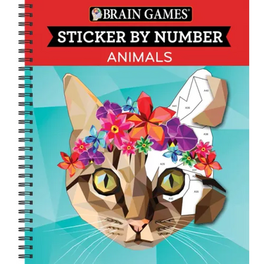 Brain Games - Sticker by Number: Animals (28 Images to Sticker)