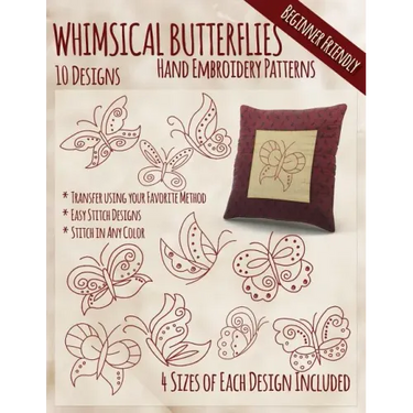 Whimsical Butterflies Hand Embroidery Patterns