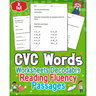 CVC Words Worksheets Decodable Reading Fluency Passages for GRAD K to 1st: Enhance GRAD K to 1st reading skills with engaging CVC words worksheets and