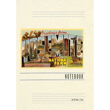 Vintage Lined Notebook Greetings from Yosemite National Park
