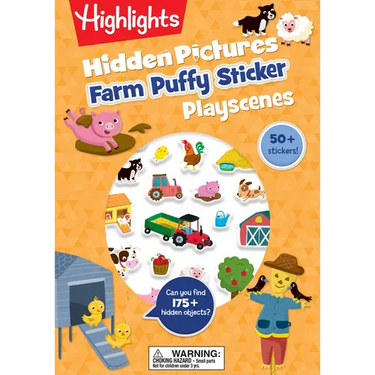 Farm Hidden Pictures Puffy Sticker Playscenes: Puffy Sticker Activity Book with Farm Puzzles, Mazes and Activities, Over 50 Puffy Farm Stickers for Ki