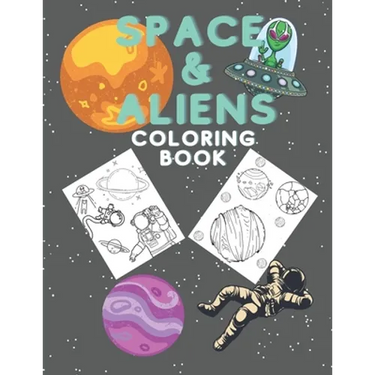 Coloring Book for Kids with Space & Aliens 15+ Designs