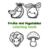 Fruits and Vegetables coloring book: Children's coloring pages + word search puzzles