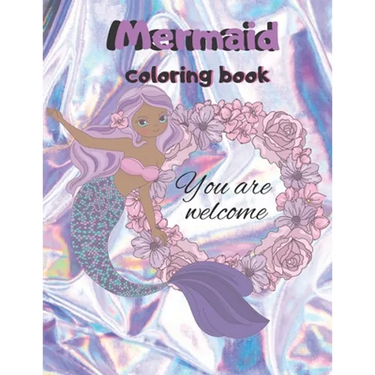 Mermaid coloring book: large print for kids 8-12