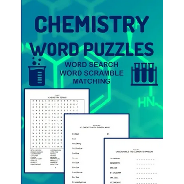 Chemistry Word Puzzles Word Search Word Scramble Matching: 93 Puzzles to Study Chemistry For Adults Word Finds Word Jumble Word Matching