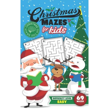 Christmas Mazes for Kids 69 Mazes Difficulty Level Easy: Fun Maze Puzzle Activity Game Books for Children - Holiday Stocking Stuffer Gift Idea - Santa