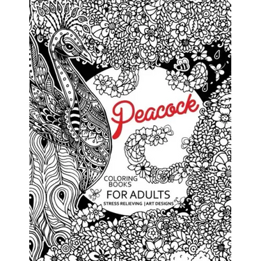 Peacock Coloring Books for Adults: Flower Edition Adult coloring book
