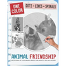 Animal Friendship: New Kind Of Stress Relief Coloring Book For Kids And Adults love Animals with Fun and Easy - Dots Lines Spirals Style