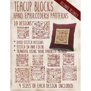 Teacup Blocks Hand Embroidery Patterns