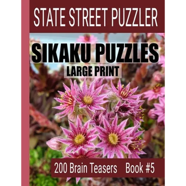 Sikaku Puzzles: Large Print 200 Brain Teaser Book #5: Fun Filled Puzzles and Solutions for Beginners and Up