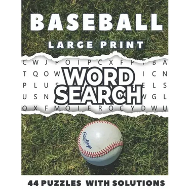Baseball Word Search Large Print 44 Puzzles With Solutions: The Best Holiday and Christmas Gift For Adults and Teens interessed By Baseball, Brain Gam
