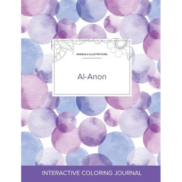 Adult Coloring Journal: Al-Anon (Mandala Illustrations, Purple Bubbles)