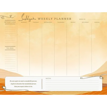 Sadhguru Weekly Planner Notepad