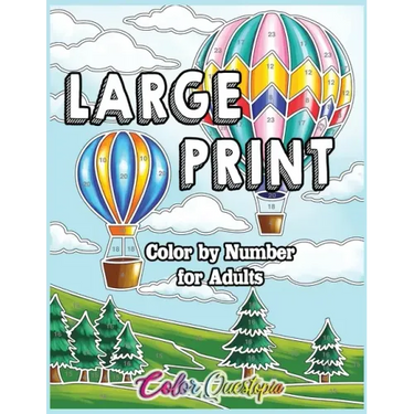 Large Print Color by Number for Adults: Coloring Book Volume 2 - A Variety of Simple, Easy Designs for Relaxation