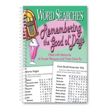 Word Searches Remembering the Good Ol' Days