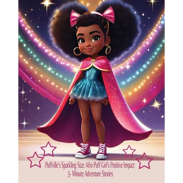 Puffville's Sparkling Star: Afro Puff Girl's Positive Impact 3-Minute Adventure Stories: Afro Puff Girl's Positive Impact