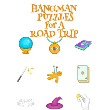 Hangman Puzzles For A Road Trip: Game Book For Clever Kids & Adults For Airplane Rides During Spooky Times, 8.5x11, 120 Pages, Halloween Print Cover W