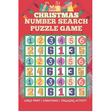 Christmas Number Search Puzzle Game - Engaging activity - Large print: Christmas gift idea for Elderly/Seniors - Number search puzzle game with variat