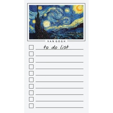 To Do List Notepad: Van Gogh Art, Checklist, Task Planner for Grocery Shopping, Planning, Organizing