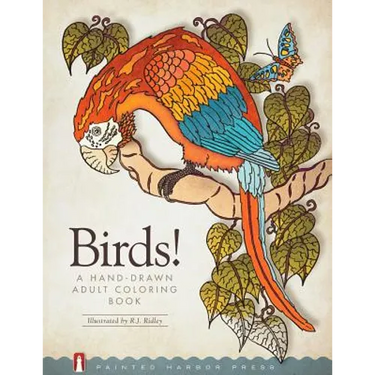 Birds!: A Hand-Drawn Adult Coloring Book