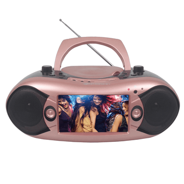 Emerson 7" Bluetooth DVD Boombox with AMFM Radio & Digital TV Rose Gold