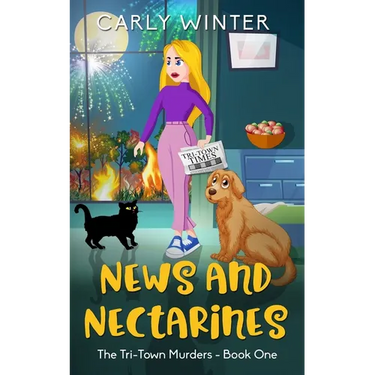 News and Nectarines: A humorous small town cozy mystery (LARGE PRINT)