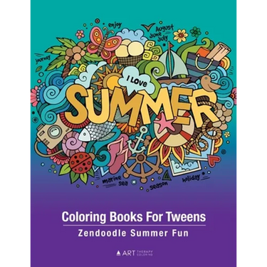 Coloring Books For Tweens: Zendoodle Summer Fun: Ocean Colouring Pages For Boys & Girls of All Ages, Tweens, Intricate Zentangle Drawings For Stress R