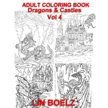 Adult coloring book Fantasy Dragons & Castles