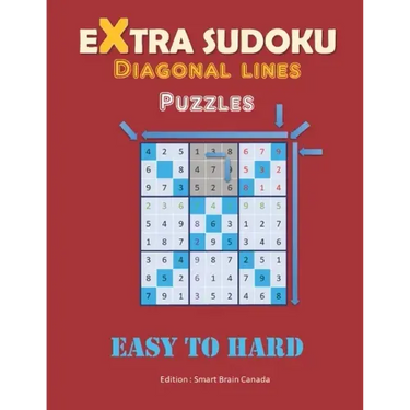 Extra SUDOKU - LARGE PRINT - Diagonal lines: 2 Puzzles Per Page