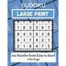 Large Print Sudoku Puzzle Book Easy to Hard: 101+ Sudoku Puzzles Large Print for Adults & Seniors