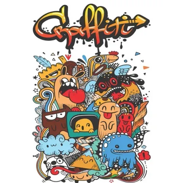 Graffiti: Street Art Coloring Book For Teens Adults, 50 Amazing Graffiti drawing, Calm & Relaxation