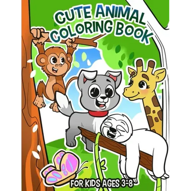 Cute Animal Coloring Book: Coloring Book for Kids Ages 3-8