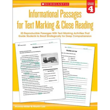 Informational Passages for Text Marking & Close Reading: Grade 4: 20 Reproducible Passages with Text-Marking Activities That Guide Students to Read St
